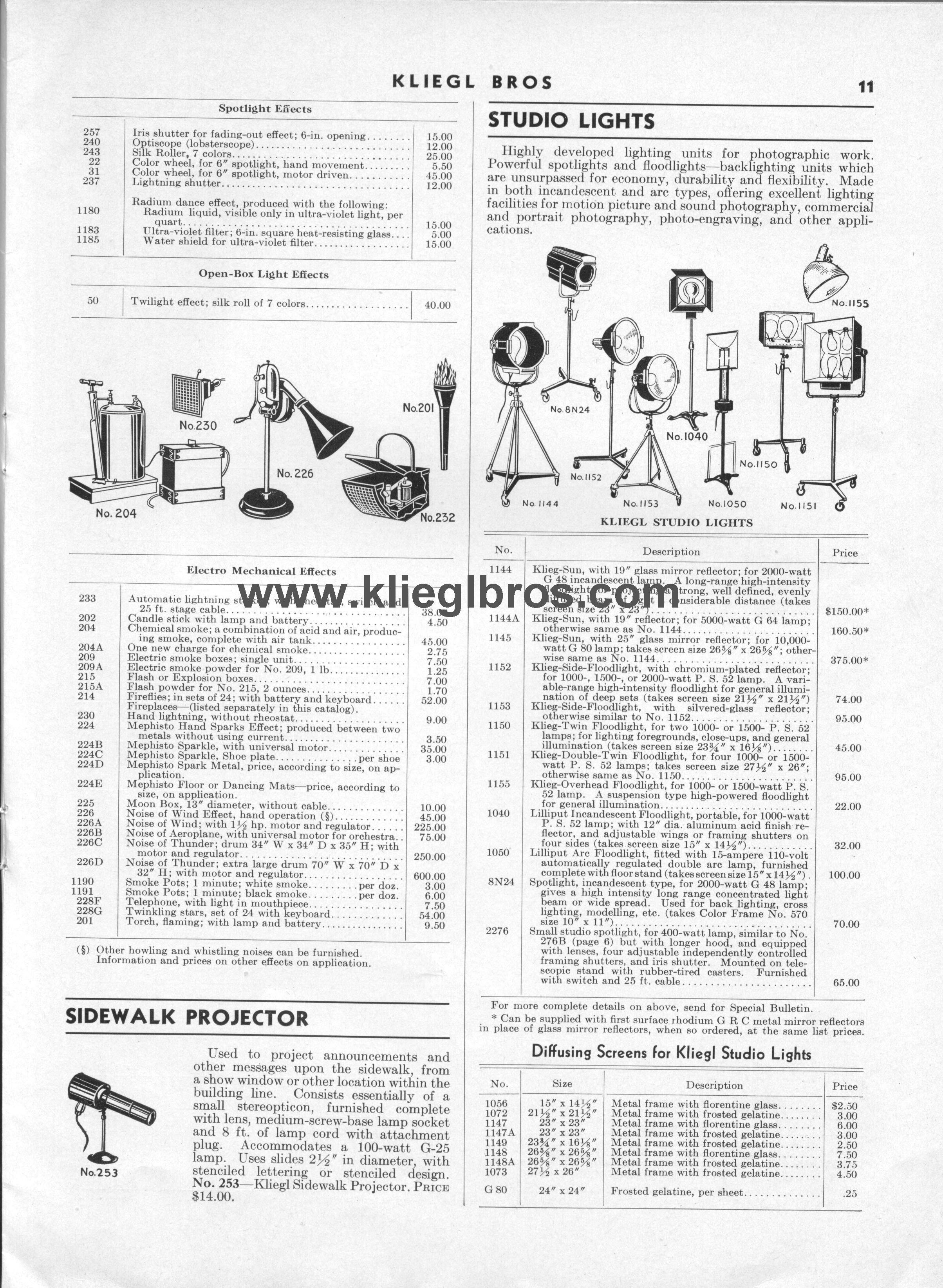 Kliegl Brothers 1934 Catalog B